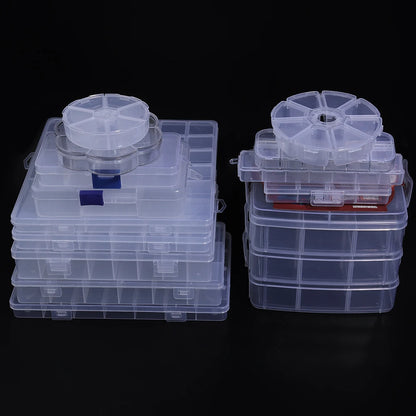 1 Pc Plastic Jewelry Box 5-28 Compartment Slot Organizer Storage Beads Container Adjustable Jewelry Storage Box Rectangle Ca…