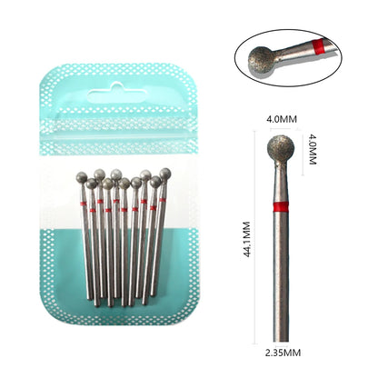 10pcs Diamond Milling Cutter Nail Drill Bits Set For Manicure Accessory Pedicure Eletric Machine Nail Bit Brush Burr Tools -…