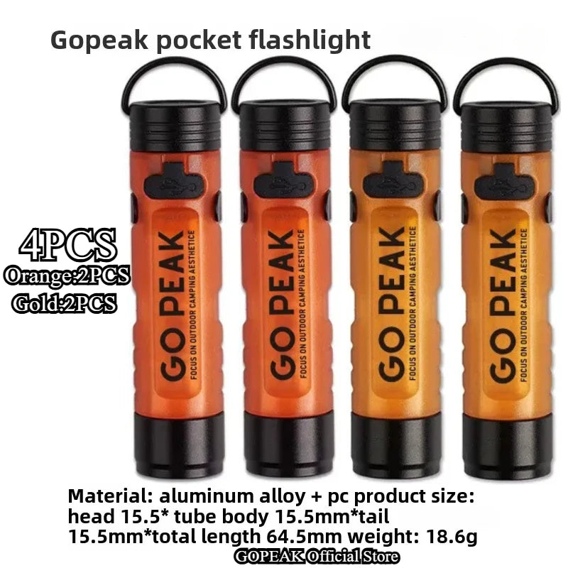 GOPEAK Pocket Mini Flashlight Outdoor Key Clip Cap Ambient Led Long Endurance Disaster Relief Emergency 5050 Small Light - i…