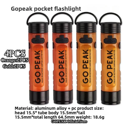 GOPEAK Pocket Mini Flashlight Outdoor Key Clip Cap Ambient Led Long Endurance Disaster Relief Emergency 5050 Small Light - i…