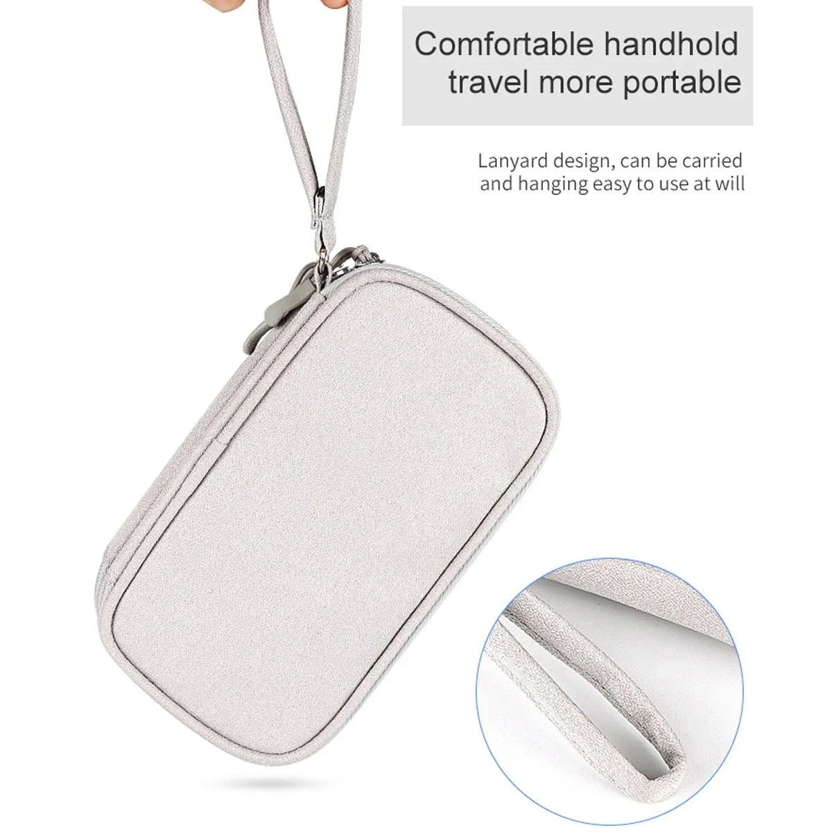 Data Cable Storage Bag Waterproof Portable Carry Case Storage Bag Travel Organizer Bag for Cable Cord USB Charger - image 5