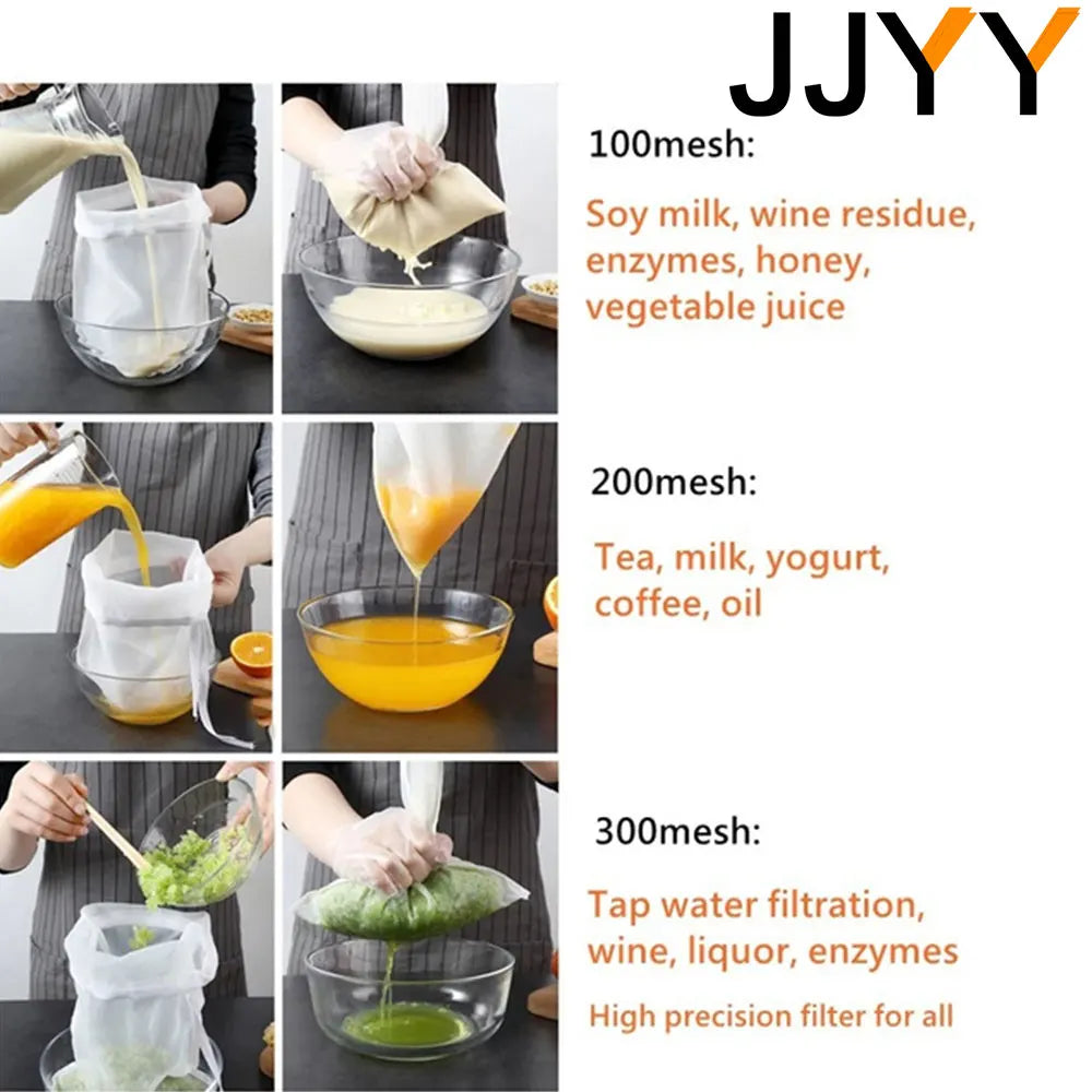 JJYY Beer Homebrew Filter Bag for Brewing Malt Boiling Wort Mash Strainer Tool Mesh Nylon Food Strainer Bag Nut Milk Juice F…