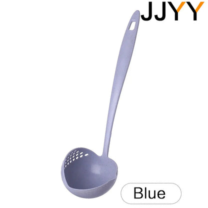 JJYY The 2 in 1 Kitchen Spoon Spoon Long handle Plastic Colander Filter Tableware Hot Pot Spoon - image 8