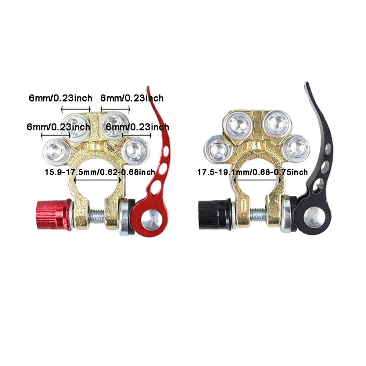 2Pcs Car Battery Terminal Connectors Quick Release Disconnect 12V 24V Positive Negative Battery Cable Ends for SAE/JIS Type…