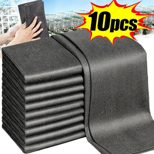 10/1pcs Magic Cleaning Cloths Reusable Microfiber Washing Rags Car Window Mirror Wipe Towels Rag Household Kitchen Clean Too…