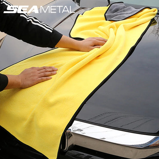 SEAMETAL Microfiber Car Washing Towel 400GSM Double-Sided Coral Velvet Clean Towels High Water Absorption Car Wash Drying Cl…