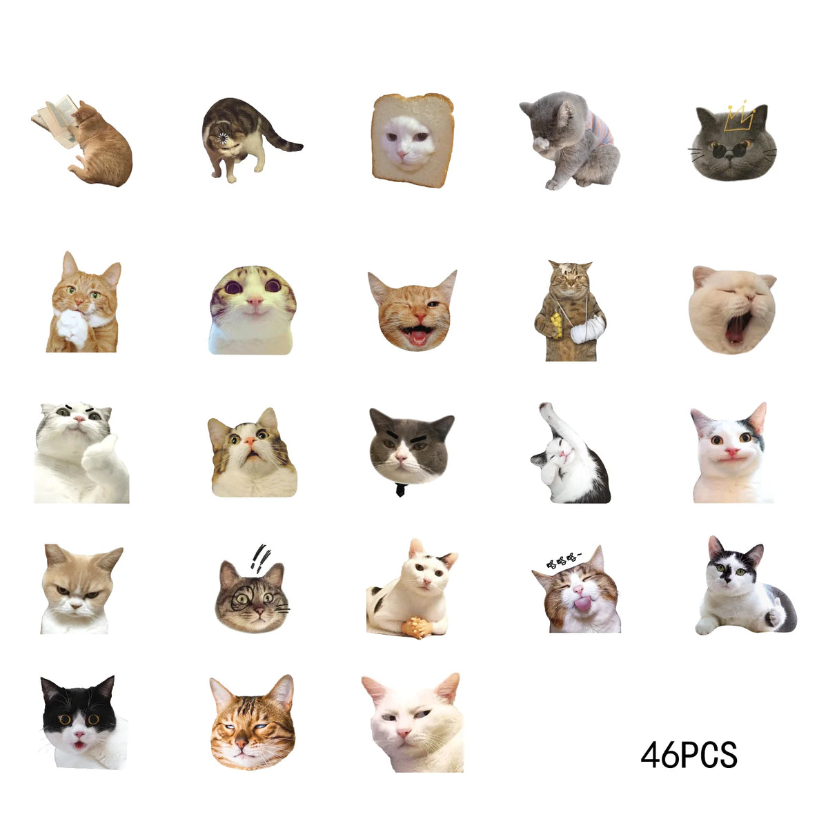 46pcs/Bag,Cat Stickers,Be for Suitcase Skateboard Luggage Laptop Phone Diy Sticke Decoration Stationery School Supplies Toys…