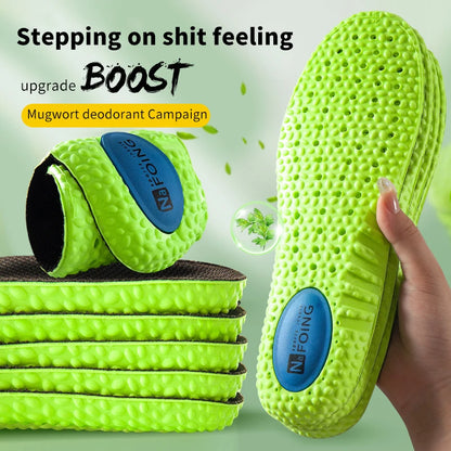 Sports Shock Absorption Insole Green PU Memory Foam Breathable Arch Support Orthopedic Shoes Pad Men Women Feet Care Shoes P…