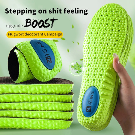 Sports Shock Absorption Insole Green PU Memory Foam Breathable Arch Support Orthopedic Shoes Pad Men Women Feet Care Shoes P…
