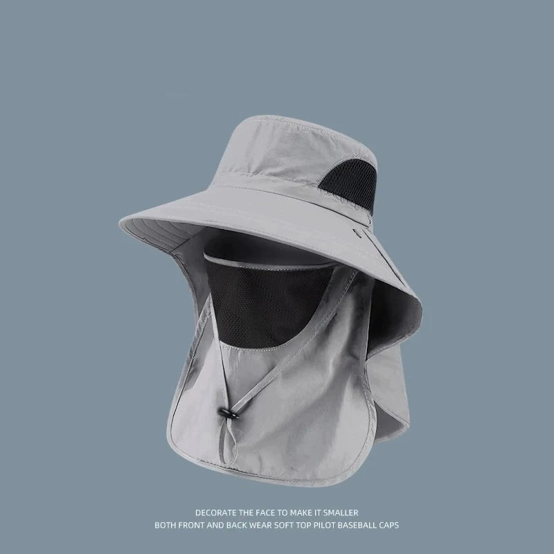 Summer Sun Hats UV Protection Outdoor Hunting Fishing Cap For Men Women Hiking Camping Visor Bucket Hat Neck Flap Fisherman…
