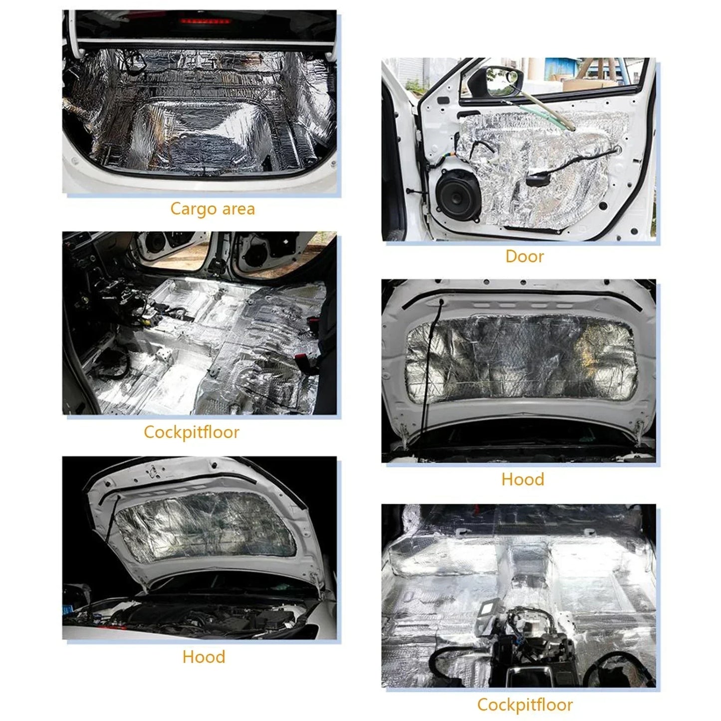 5/10mm Car Soundproof Mat Proofing Deadener Heat Noise Insulation Deadening Mat Hood Closed Cell Foam Accessories Multiple S…