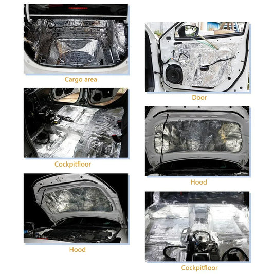 5/10mm Car Soundproof Mat Proofing Deadener Heat Noise Insulation Deadening Mat Hood Closed Cell Foam Accessories Multiple S…