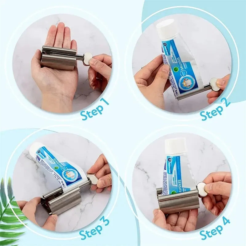 1pc Stainless Steel Wringer Roller Rotate Dispenser for Ointments Cosmetics Bathroom Accessories Toothpaste Squeezer Tube Ro…
