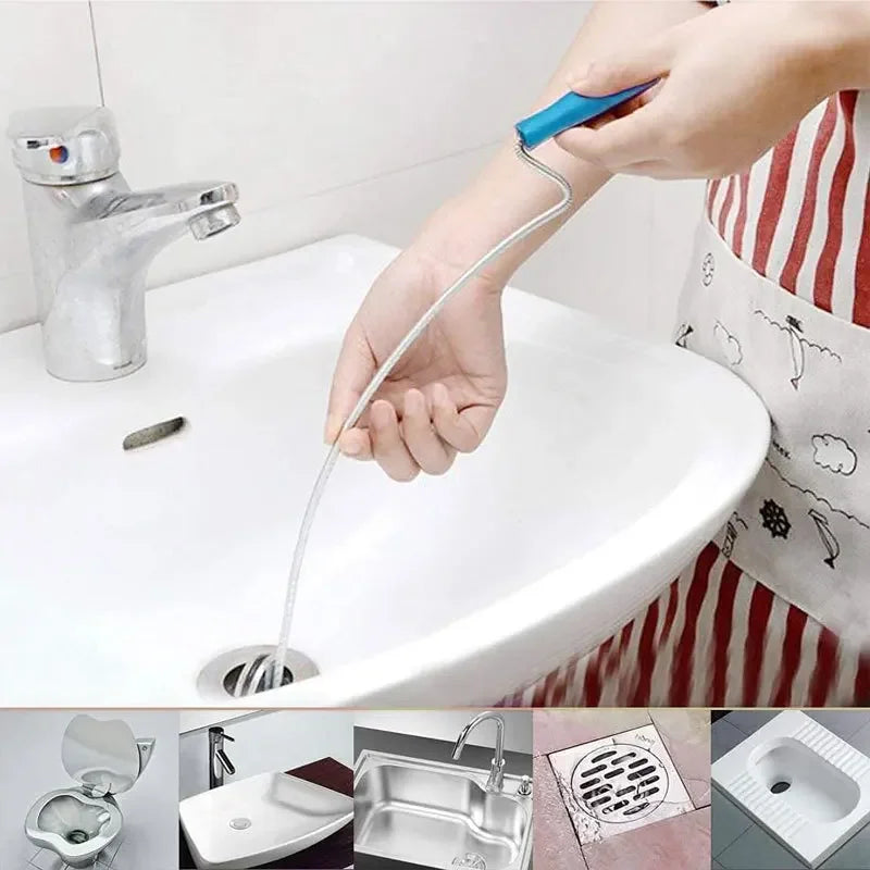 10/5/3PCS Drainage Blockage Remover Shower Clean The Sink Snake Bathroom Accessories Hair Blockage Garbage Sewer Dredging To…