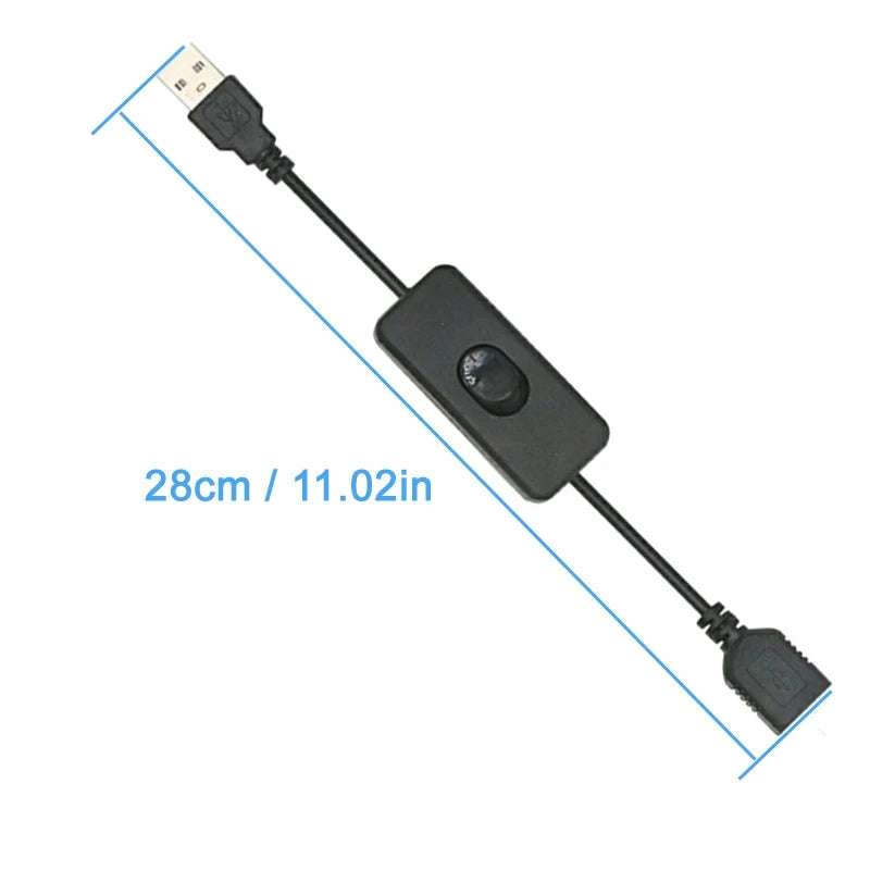 2 PCS USB Cable With Switch ON/OFF Cable Extension Toggle for USB Lamp USB Fan Power Supply Line Durable Adapter USB Headset…