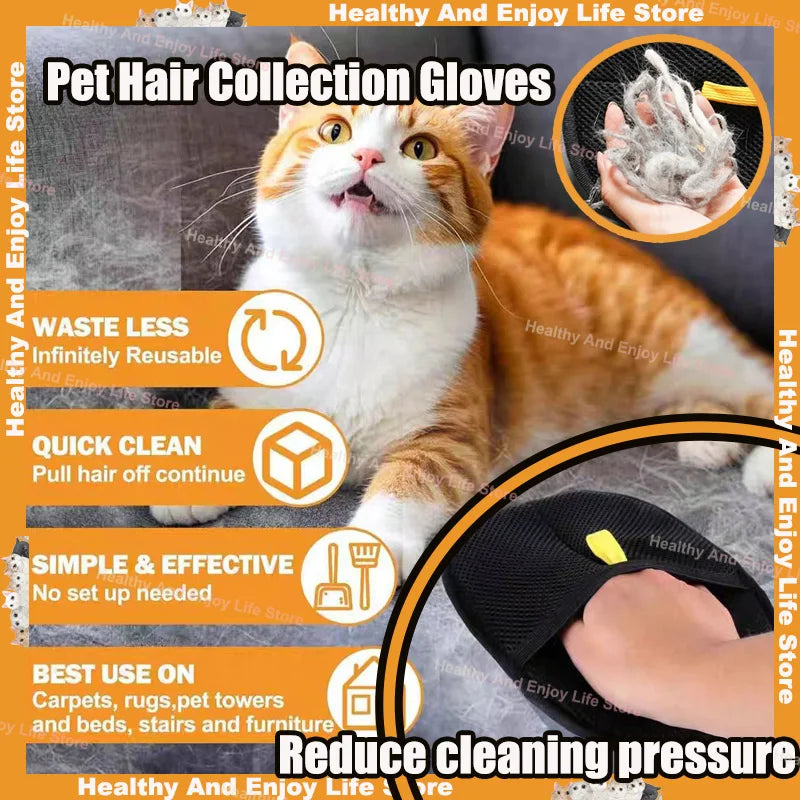 Pet Hair Cleaning And Collection Gloves Pet Double-sided Multi-functional Beauty Glove Tool Reduce The Pressure Of Pet Owner…