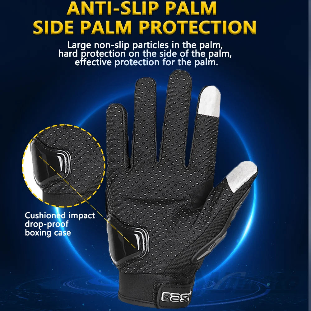 Summer Breathable Full Finger Motorcycle Gloves Non-slip Wear-resistant Motocross Racing Gloves Touch Screen Moto Biker Glov…