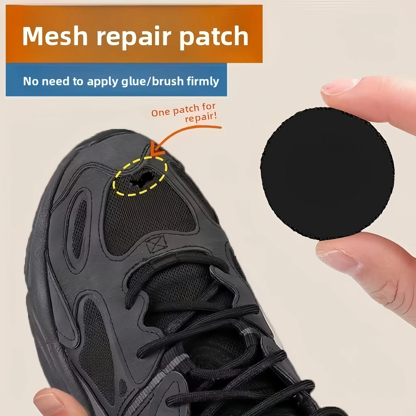 6 Pcs Self-Adhesive Shoe Patches, Strong Waterproof Repair for Holes, Fabric, Mesh, Invisible Shoe Fix, Seamless Shoe Repair