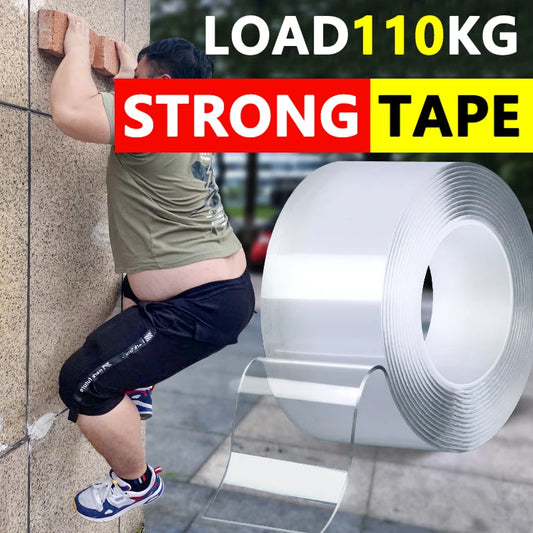 1m 2m 3m 5m Nano Tape Double Sided Tape Transparent Reusable Waterproof Adhesive Strong Tapes Cleanable Kitchen Bathroom Sup…