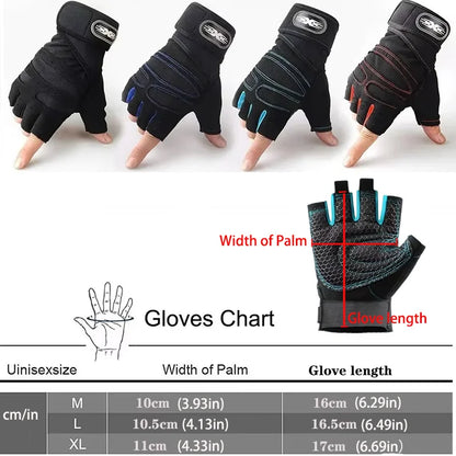 Gym Gloves for Men Women Fitness Weight Lifting Wristband Gloves Body Building Training Sports Exercise Cycling Glove Shockp…