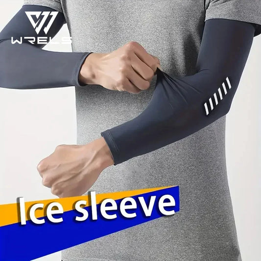 1 Pair Men's Lightweight Breathable Cooling Sports Sleeves Ice Silk Fabric Sweat-Absorbent for Cycling Fishing Running & Hik…