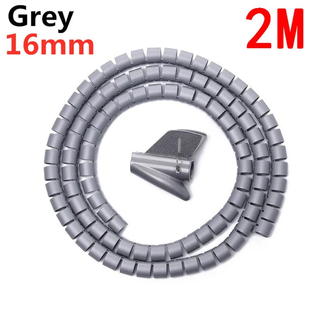 2M/1M Flexible Spiral Cable Wire Protector Cable Organizer Computer Cord Protective Tube Clip Organizer Management Tools 16/…