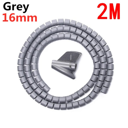2M/1M Flexible Spiral Cable Wire Protector Cable Organizer Computer Cord Protective Tube Clip Organizer Management Tools 16/…