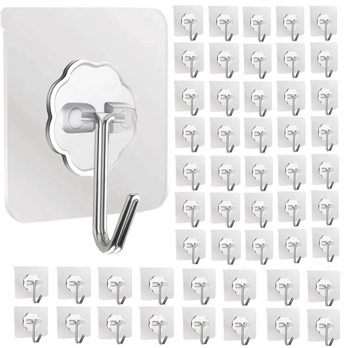 Waterproof and Oilproof Wall Hooks, Sticky Hooks for Kitchen Bathroom Shower Door Outdoor Wall Hanging Door Self-adhesive -…