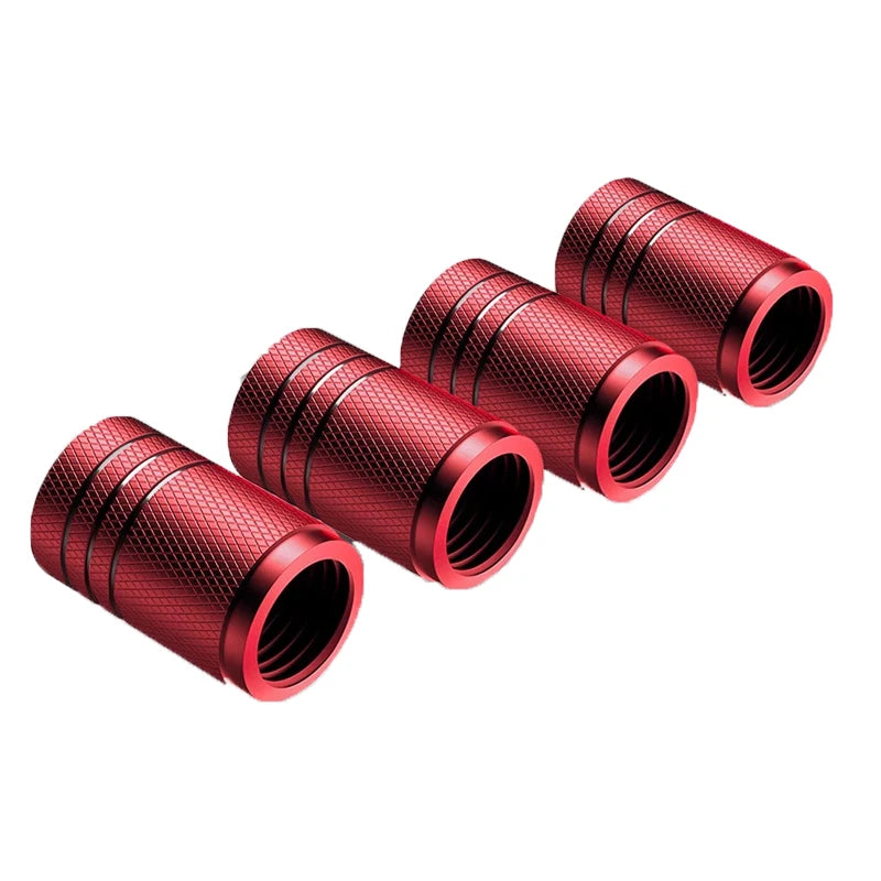4Pcs Car Tire Valve Stems Cap Knurling Style Tire Valve Cap Aluminum Tire Wheel Stem Air Valve Cap car Universal accessories…