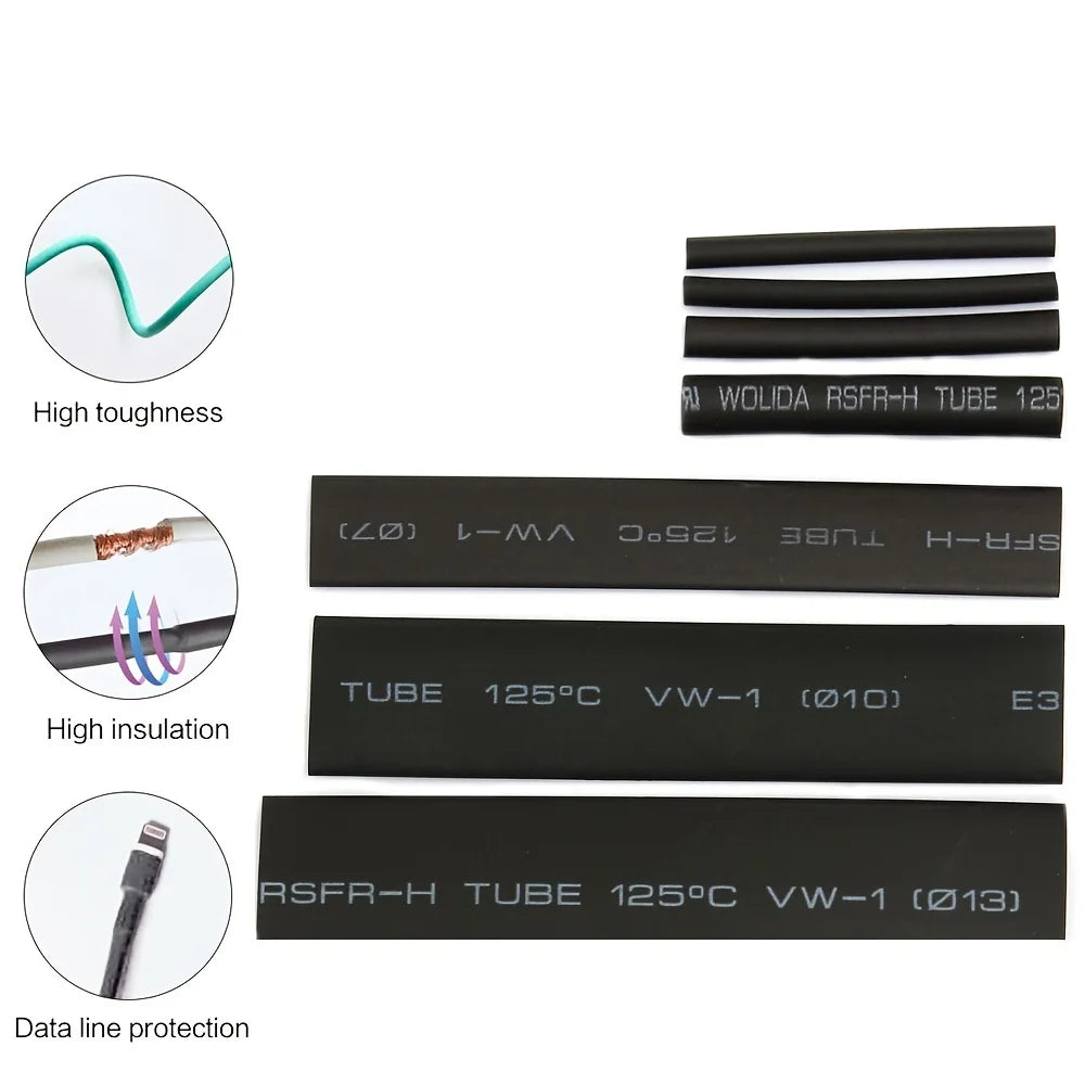 127Pcs Heat Shrink Tube Sleeving Tubing Assortment Kit Electrical Connection Electrical Wire Wrap Cable Waterproof Shrinkage…