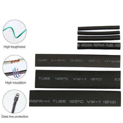 127Pcs Heat Shrink Tube Sleeving Tubing Assortment Kit Electrical Connection Electrical Wire Wrap Cable Waterproof Shrinkage…