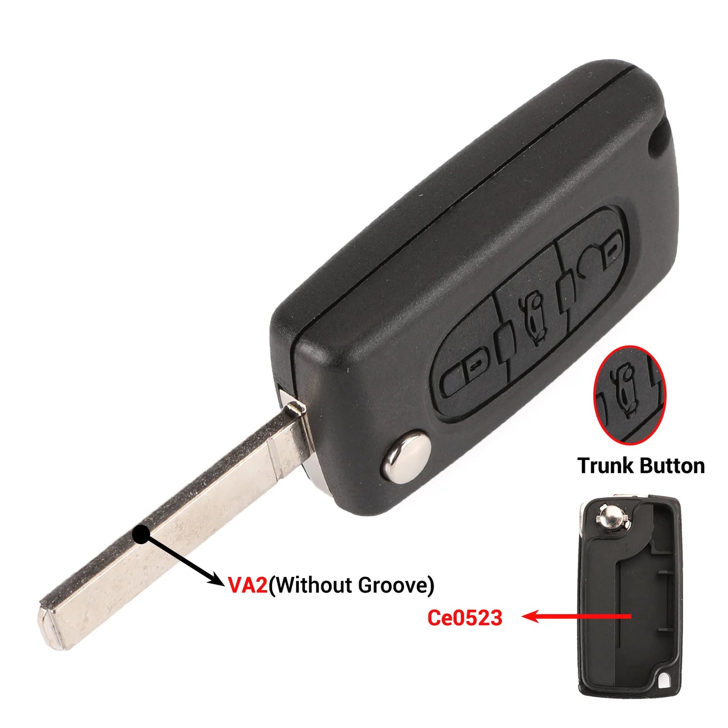 Jingyuqin 2/3 Buttons for Peugeot 207 307 308 407 607 807 For Citroen C2 C3 C4 C5 C6 Auto Remote key Case Va2/Hu83 CE0523 CE…