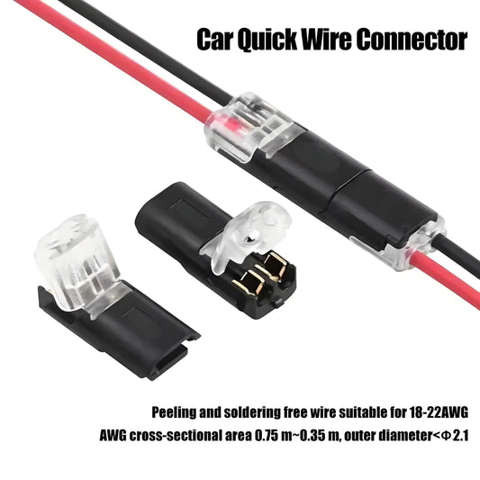 10/20/30/50/100 Pcs D2 Waterproof Plug Wire Connector 2 Pin Way Cable Plug Car Electric Wire Snap Connectors Strip Terminal
