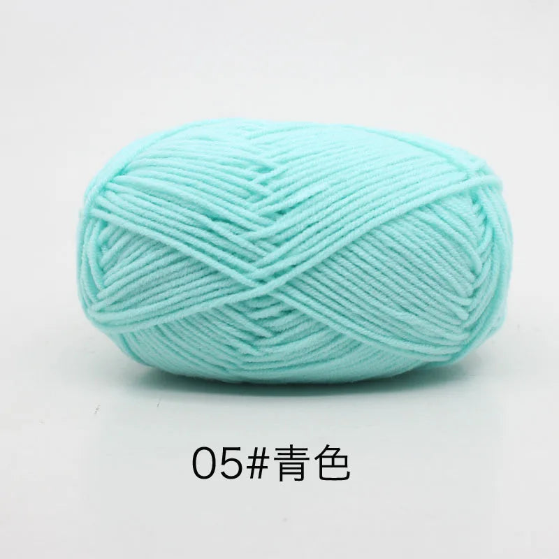 40-50g/Set 4ply Milk Cotton(80%) Knitting Yarn Needlework Dyed Lanas For Crochet Craft Sweater Hat Dolls At Low Price - imag…