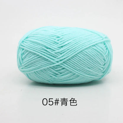 40-50g/Set 4ply Milk Cotton(80%) Knitting Yarn Needlework Dyed Lanas For Crochet Craft Sweater Hat Dolls At Low Price - imag…