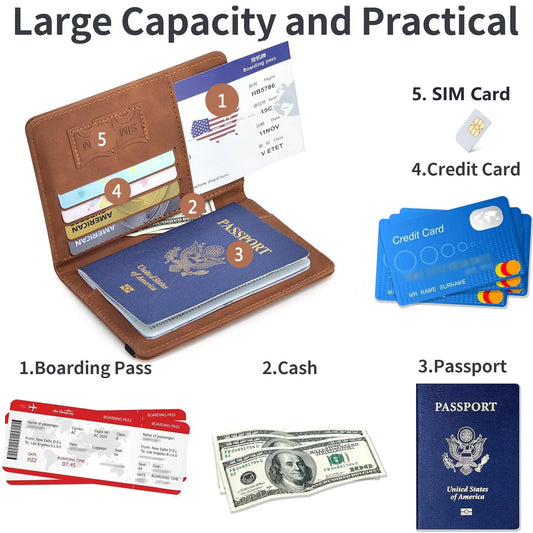 Passport Holder for Travel Essentials Passport Wallet Cover Case for Travel Accessories,Passport Book Holders for Women/Men…