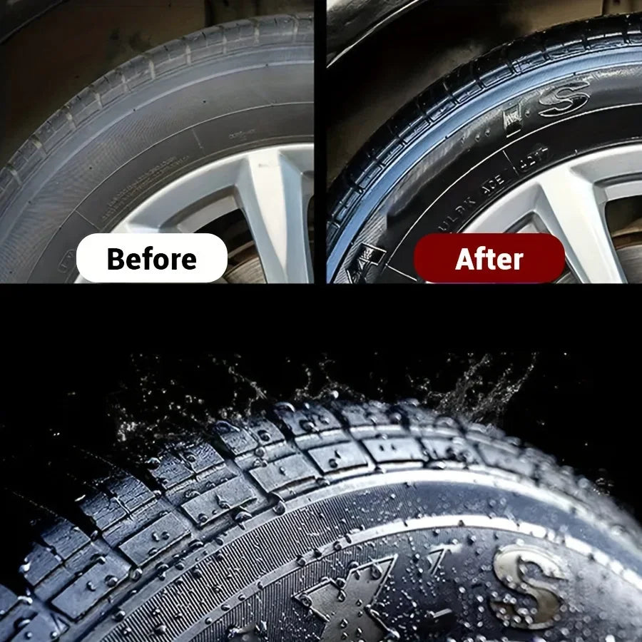 Black Shiny Tire Wax 30g - Durable, Long-Lasting Protection and Repair for All Kinds of Tires - Prevents Cracks and Whitens…