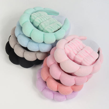 1/3Pcs Fashion Microfiber Washing Wristbands Scrunchies Puffy Headband Spa Bubble Headband for Washing Face Makeup Shower Sk…