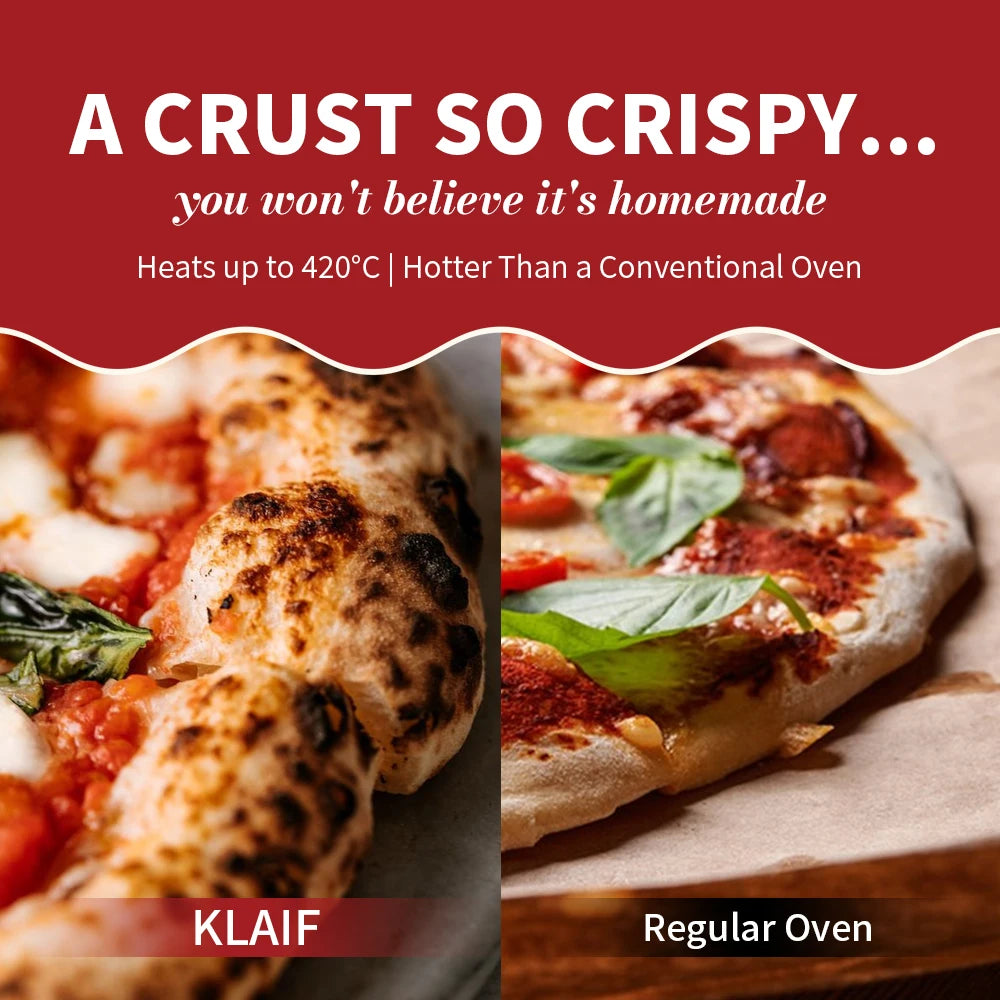 Klaif Electric Pizza Maker, 420℃, 1200 Watt, 5 Separate Temperature Levels, Flame Resistant Stone Plate 1200W 32cm - image 6