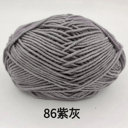 40-50g/Set 4ply Milk Cotton(80%) Knitting Yarn Needlework Dyed Lanas For Crochet Craft Sweater Hat Dolls At Low Price - imag…