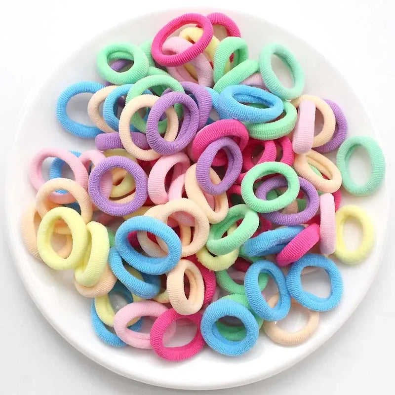 100/300/500 pcs Girls Colorful Elastic Hair Bands Ponytail Hold Hair Tie Rubber Bands Scrunchie Hair Accessories Bands for G…