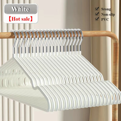 10pcs- Metal Traceless No-slip Clothes Hangers, Durable Strong Clothes Racks, Household Space Saver For Organization Of Bedr…