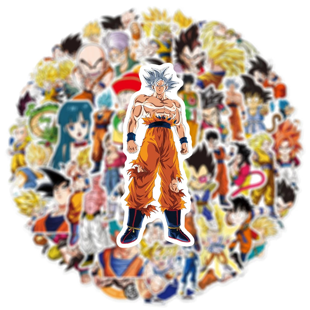 10/30/50pcs Classic Japan Anime Dragon Ball Stickers Kids Decals Toy DIY Laptop Water Bottle Phone Cool Cartoon Son Goku Sti…
