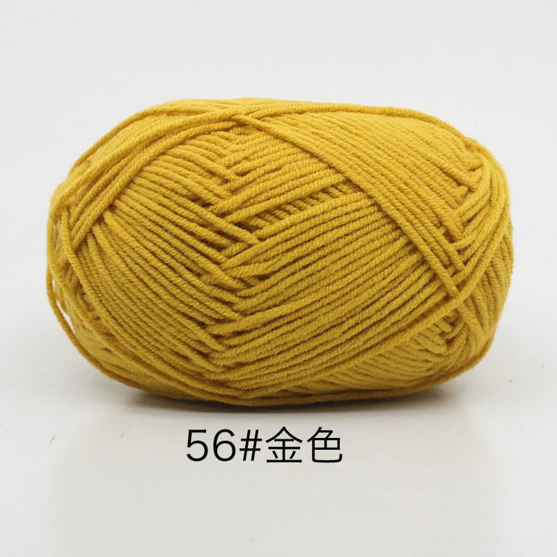 40-50g/Set 4ply Milk Cotton(80%) Knitting Yarn Needlework Dyed Lanas For Crochet Craft Sweater Hat Dolls At Low Price - imag…