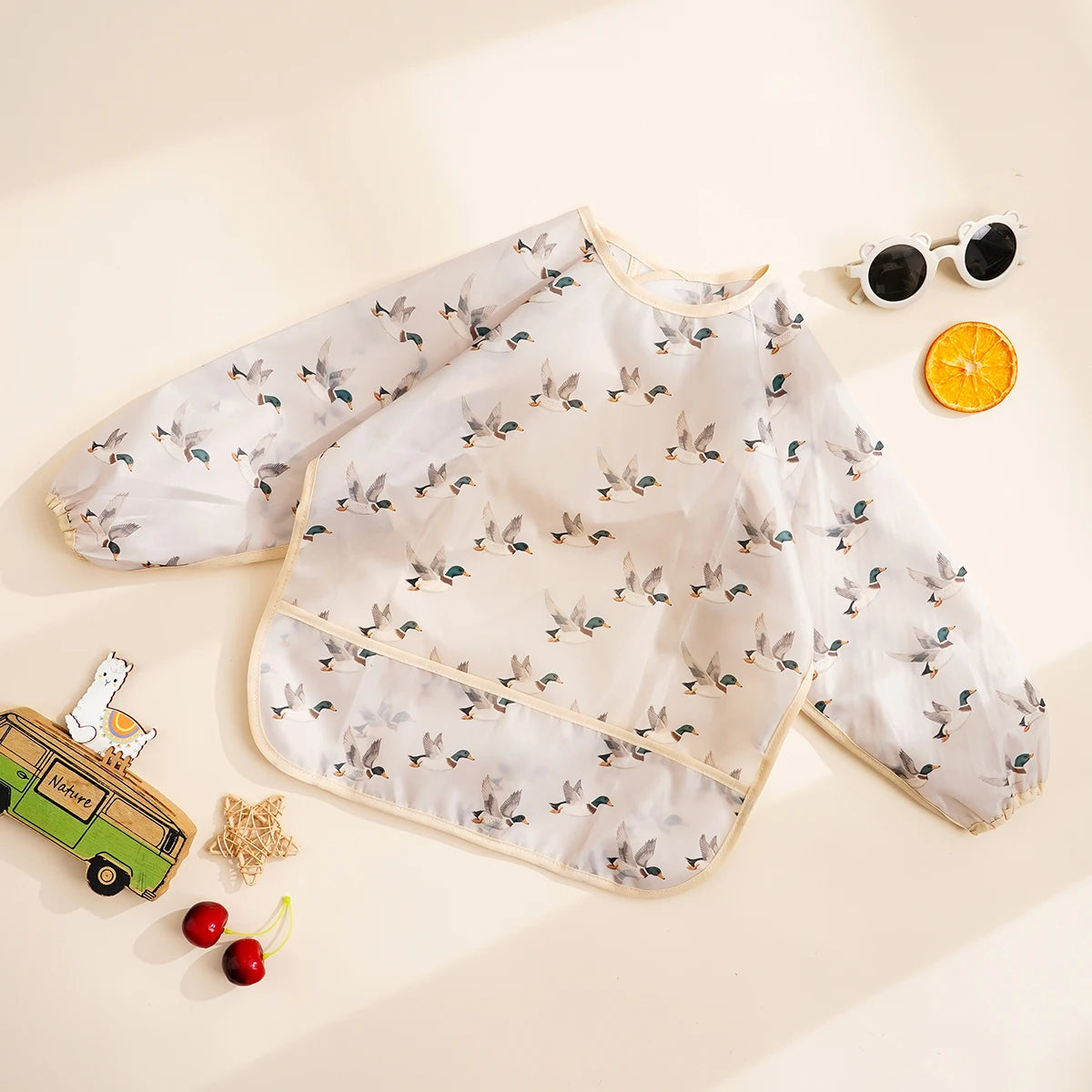 Elinfant 1PC Long Sleeve Bibs, Waterproof Feeding Bibs,Washable Burp Cloth,Coveralls Bibs,Easy To Clean,Wash-Free Eating Bib…