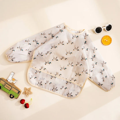 Elinfant 1PC Long Sleeve Bibs, Waterproof Feeding Bibs,Washable Burp Cloth,Coveralls Bibs,Easy To Clean,Wash-Free Eating Bib…