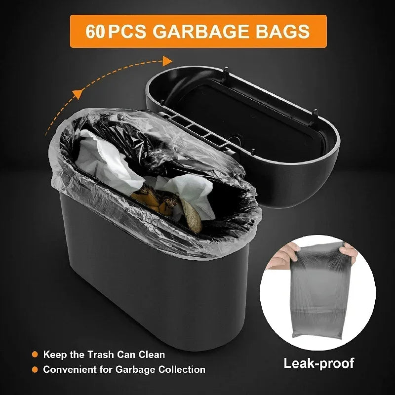 Car Trash Can (with Lid) Contains 60 (300) Garbage Bags, Small Car Trash Can, Leak-proof Mini Car Accessories - image 3