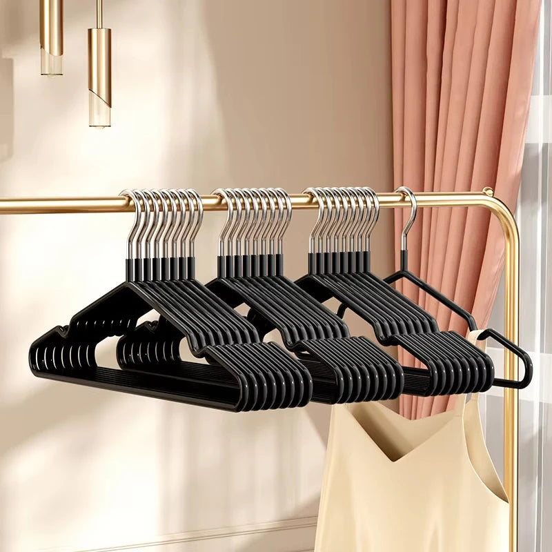 10pcs- Metal Traceless No-slip Clothes Hangers, Durable Strong Clothes Racks, Household Space Saver For Organization Of Bedr…