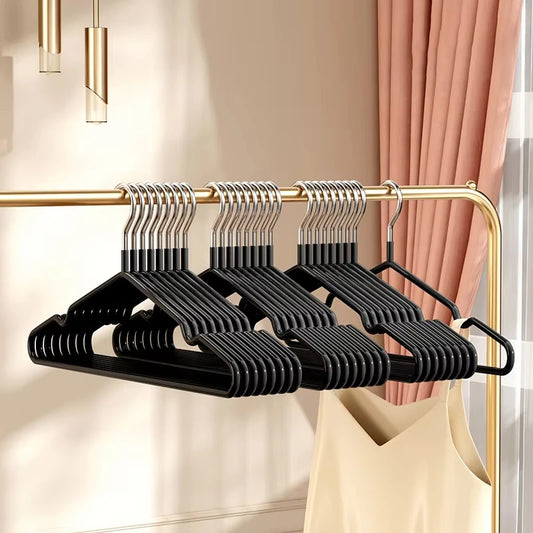 10pcs- Metal Traceless No-slip Clothes Hangers, Durable Strong Clothes Racks, Household Space Saver For Organization Of Bedr…