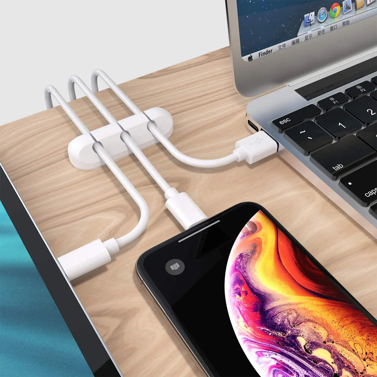 NNBILI Silicone USB Cable Organizer Cable Winder Desktop Tidy Management Clips Cable Holder for Mouse Headphone Wire Organiz…